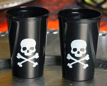 50 Pirate Shot Glasses - Skull/Crossbones Flag Party