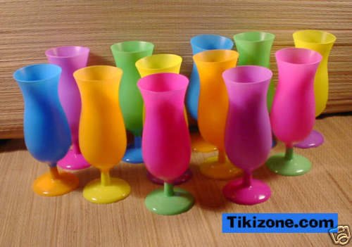 12 Multicolored Tropical Hurricane Glasses