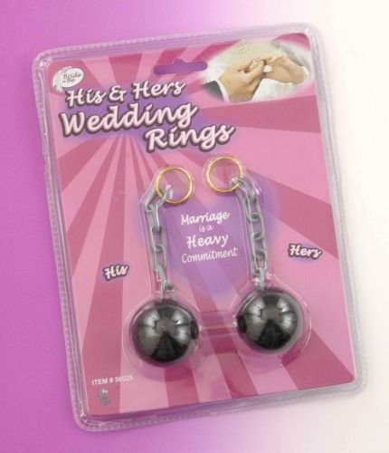 Ball and Chain Wedding Rings/Bachelorette Party Novelty