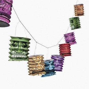 Paper Tiki Lantern Set - Hula Luau Parrothead Party
