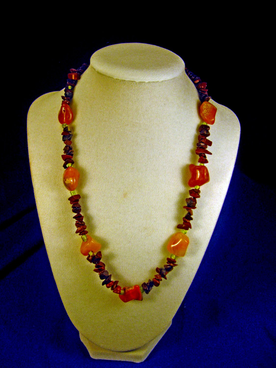 orange rock necklace A011