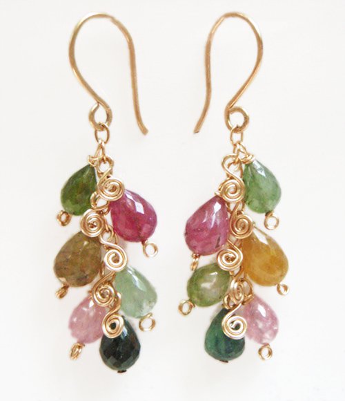 Wonderful 14kt Gold filled earnings with Tourmaline