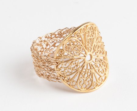 Ancient flower 14kt Gold filled ring
