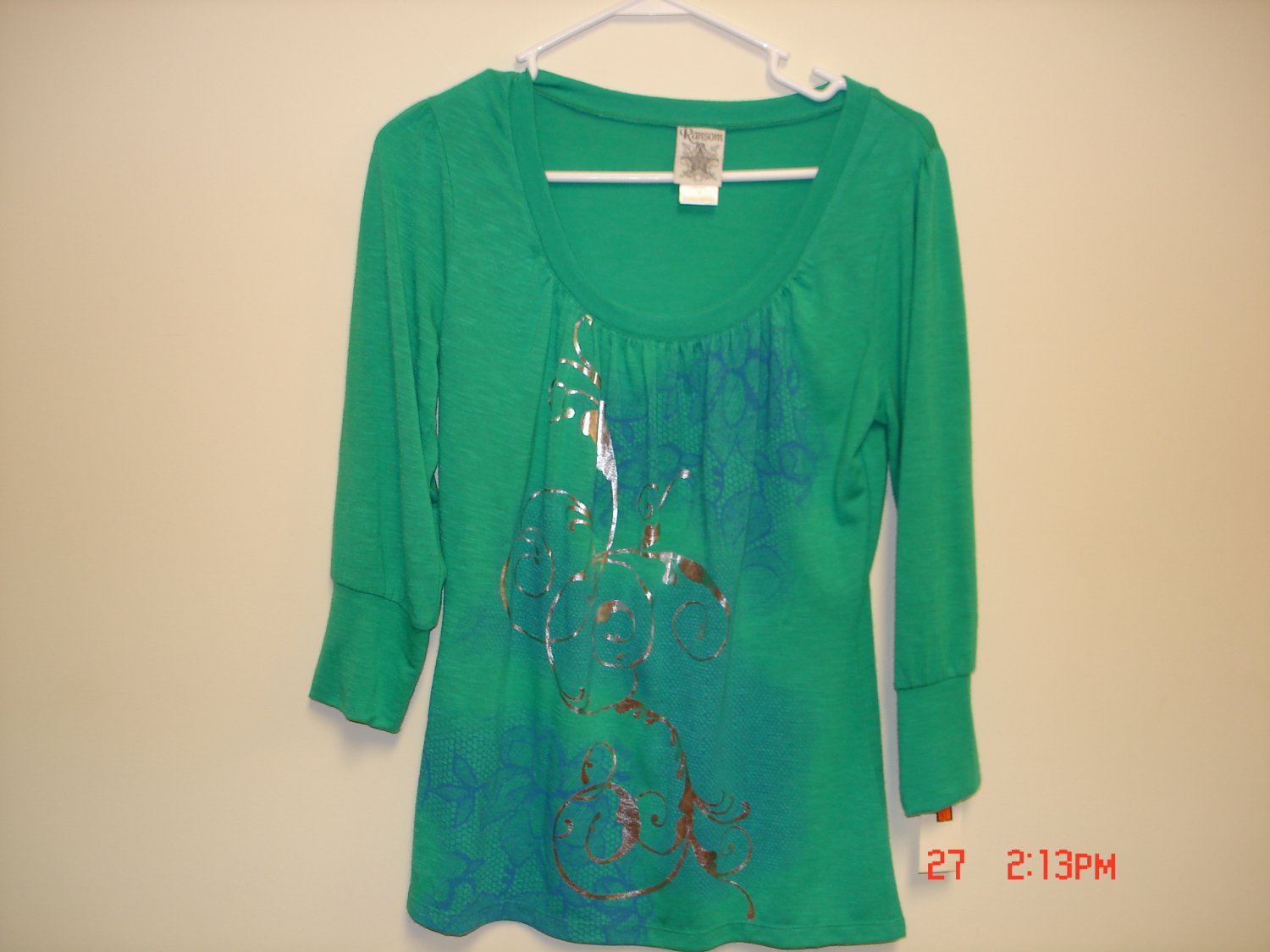 3/4 Sleeve Shirt, Size S