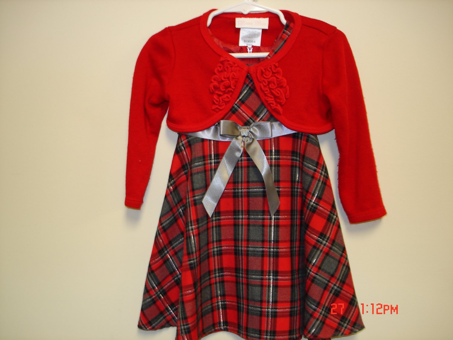 Christmas Dress w/Sweater, Size 18M