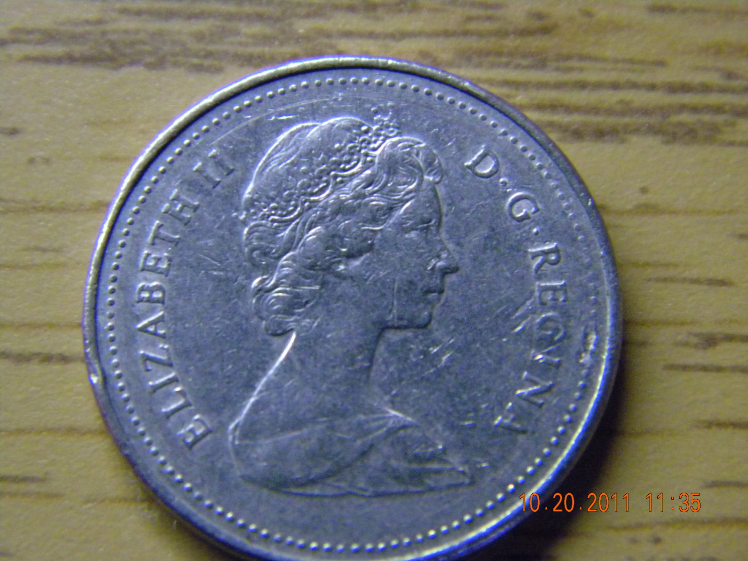 1984 Canada 5 cent, Average condition