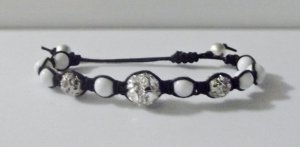 White Crystal Shamballa Bracelet