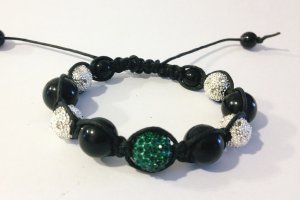 Green Rhinestone Shamballa Bracelet