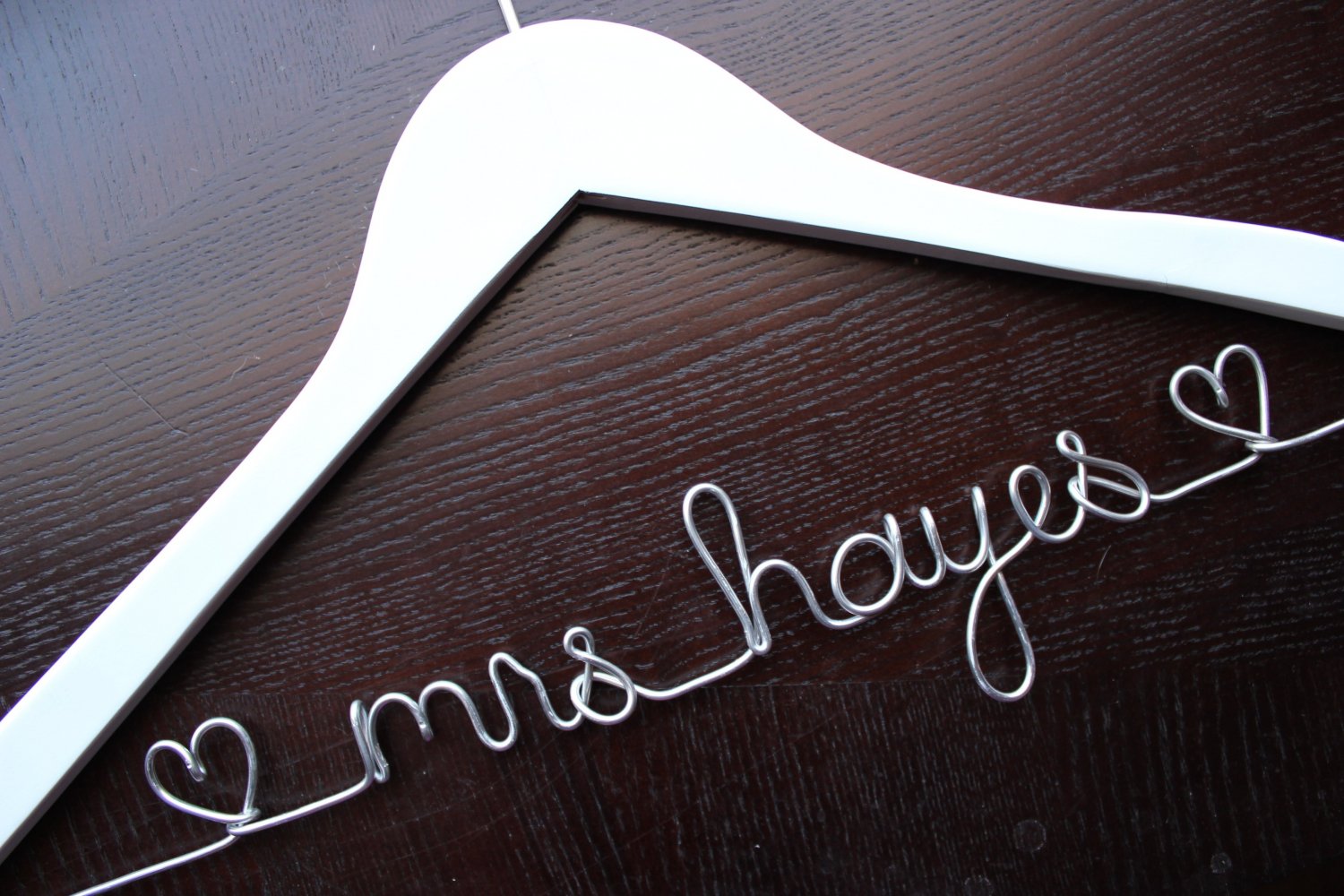 Personalized Wedding Dress Hanger - WHITE - great gift for the Bride or Bridesmaids