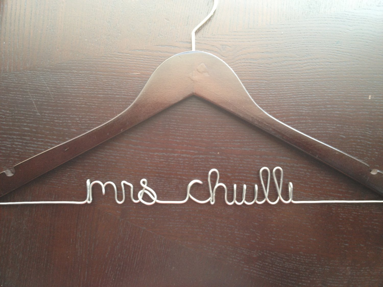 Personalized Wedding Dress Hanger - WALNUT - great gift for the Bride or Bridesmaids