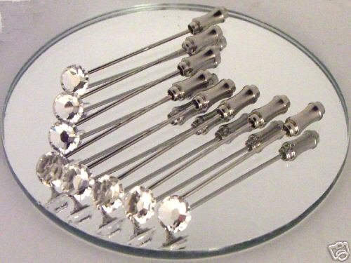 8 x 7mm Wedding Groom Usher Crystal Cravat Tie pins made with SWAROVSKI ELEMENTS