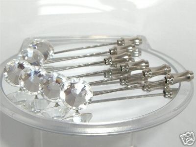 6x11mm Crystal Tie Pins made with SWAROVSKI ELEMENTS