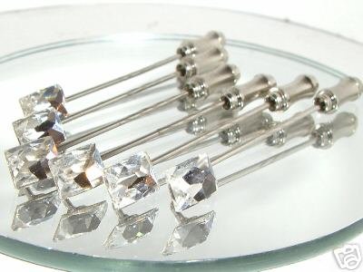 6 COSMIC Cravat Tie Pins made with SWAROVSKI ELEMENTS