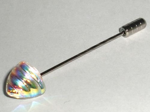 RARE Triangle Swirl Crystal AB Cravat Tie Pin made with SWAROVSKI ELEMENTS