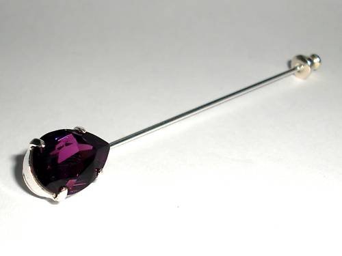 NEW Wedding Crystal Amethyst Stock Cravat Tie Pin made with SWAROVSKI ELEMENTS