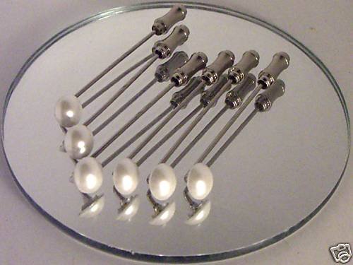 6 Wedding Tie Pins PEARL made with SWAROVSKI ELEMENTS