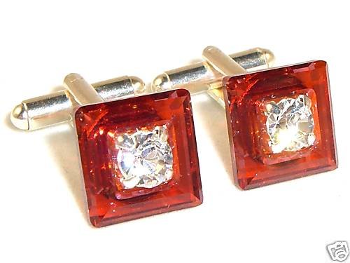 RED MAGMA Crystal Cufflink made with SWAROVSKI ELEMENTS