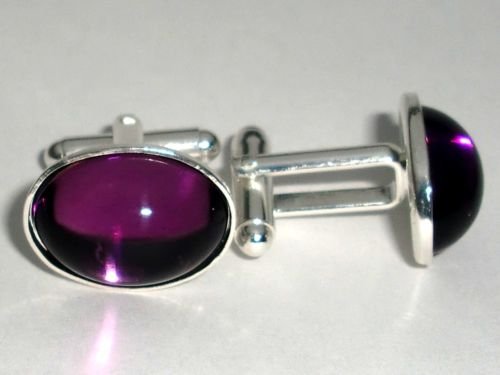 Wedding Gift Cabochon Amethyst Crystal Cufflinks made with SWAROVSKI ELEMENTS