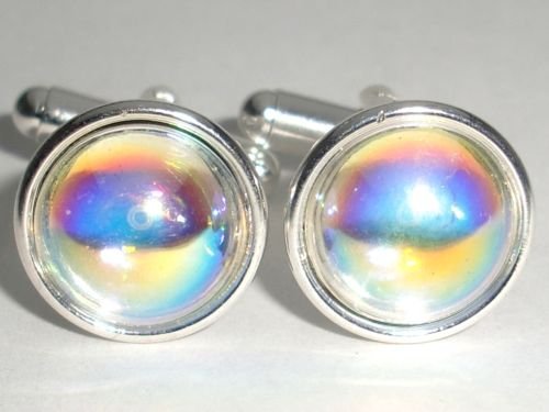 Wedding Groom Usher Cabochon Crystal AB Cufflinks made with SWAROVSKI ELEMENTS