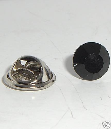 Jet Crystal Tack Tie Pin made with SWAROVSKI ELEMENTS