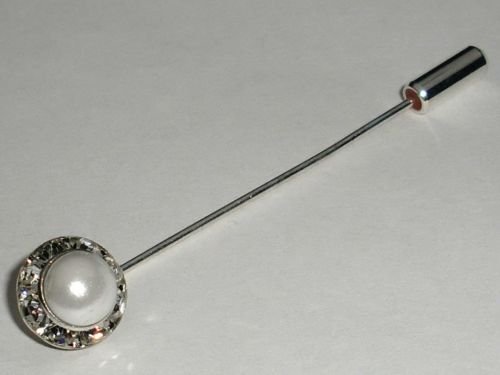 Pearl Rhinestones Tie Pin made with SWAROVSKI ELEMENTS