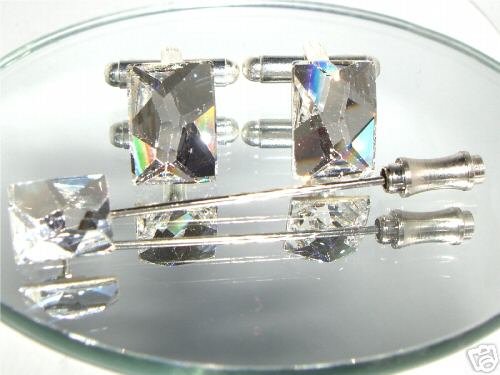 Cufflinks Cravat Tie Pin made with SWAROVSKI ELEMENTS