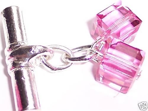 Wedding Groom Usher Gift Crystal T-Bar Cufflinks made with SWAROVSKI ELEMENTS
