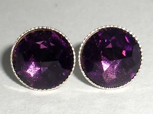 Vintage Wedding S Silver 925 Amethyst Crystal Studs made with SWAROVSKI ELEMENTS
