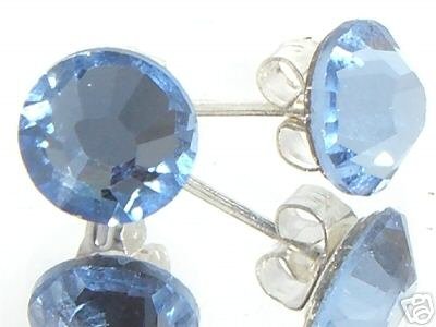 7mm Wedding Lt. Sapphire Crystal Stud Earrings made with SWAROVSKI ELEMENTS
