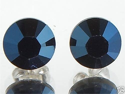 7mm Wedding Metallic Blue Crystal Stud Earrings made with SWAROVSKI ELEMENTS