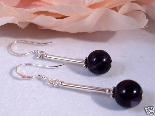 Wedding Bride Sterling Silver Amethyst Earrings Gift