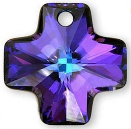 #6866 20mm Cross Pendant Heliotrope SWAROVSKI ELEMENTS