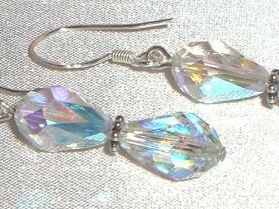 Wedding Sterling Silver Crystal AB Drop Earrings made with SWAROVSKI ELEMENTS