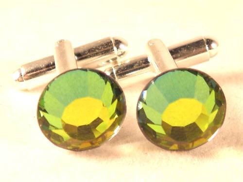 RARE! Wedding Gift Vitrail Medium Crystal Cufflinks made with SWAROVSKI ELEMENTS
