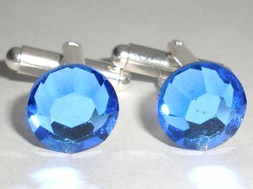 RARE! Wedding Party Gift Sapphire Crystal Cufflinks made with SWAROVSKI ELEMENTS