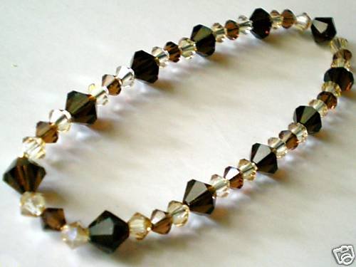 Wedding Valentine Xmas Gift Mocca Crystal Bracelet made with SWAROVSKI ELEMENTS