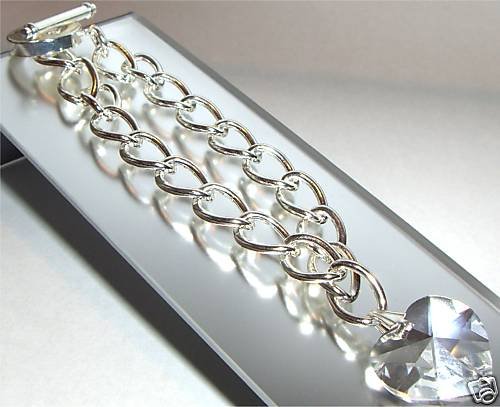 Wedding Valentine Xmas Gift Crystal Heart Bracelet made with SWAROVSKI ELEMENTS