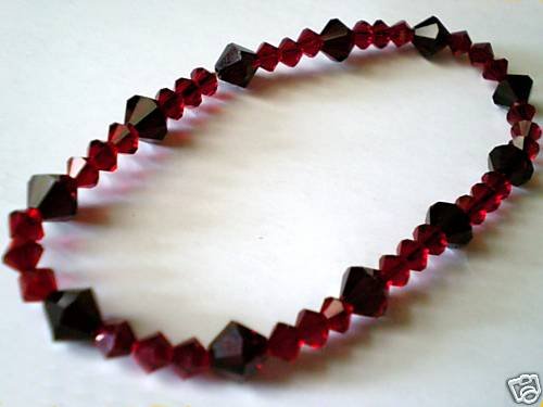 Wedding Valentine Xmas Gift Garnet Crystal Bracelet made with SWAROVSKI ELEMENTS