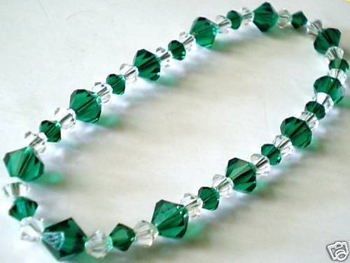 Wedding Valentine Xmas Emerald Crystal Bracelet made with SWAROVSKI ELEMENTS