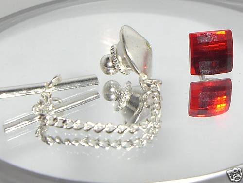Crystal Tie Pin Tack Chain made with SWAROVSKI ELEMENTS