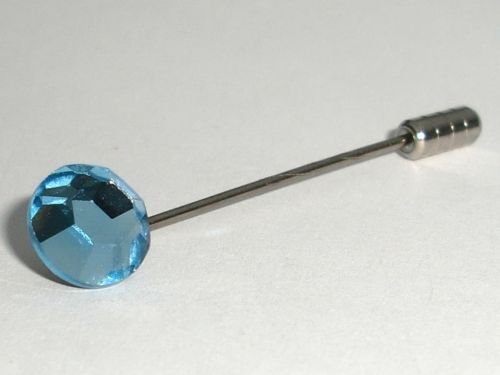 Aqua Cravat Tie Pin 8.5mm made with SWAROVSKI ELEMENTS