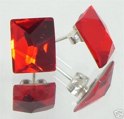 Wedding Gift Lt. Siam Crystal Cosmic Studs Earrings made with SWAROVSKI ELEMENTS
