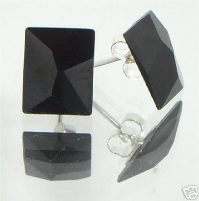 Wedding Jet Crystal Cosmic Studs Earrings made with SWAROVSKI ELEMENTS