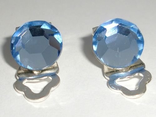 8.5mm Wedding Lt. Sapphire Crystal Clip-on Earrings made with SWAROVSKI ELEMENTS