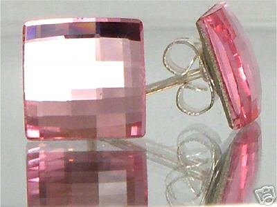 Wedding Bridal Chess Lt.Rose Crystal Stud Earring made with SWAROVSKI ELEMENTS