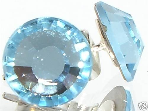 7mm Wedding Bridal Gift Aqua Crystal Stud Earrings made with SWAROVSKI ELEMENTS