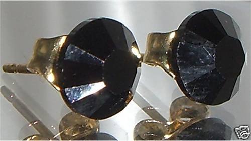 7mm Wedding Bridal Gift Jet Crystal Stud Earrings made with SWAROVSKI ELEMENTS