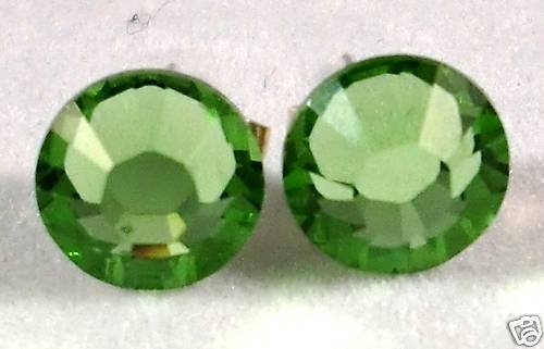 7mm Wedding Bridal Peridot Crystal Stud Earrings made with SWAROVSKI ELEMENTS