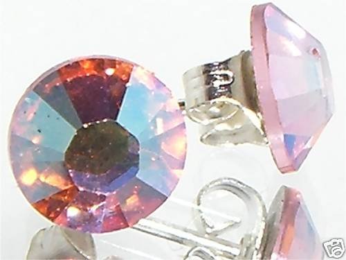 7mm Wedding Bridal Rose AB Crystal Stud Earrings made with SWAROVSKI ELEMENTS