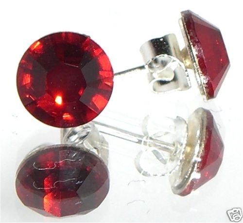 7mm Wedding Bridal Gift Siam Crystal Stud Earrings made with SWAROVSKI ELEMENTS